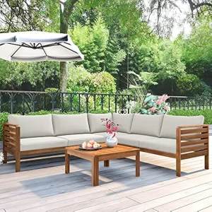 Outdoor Sectional Sofa Set with Coffee Table